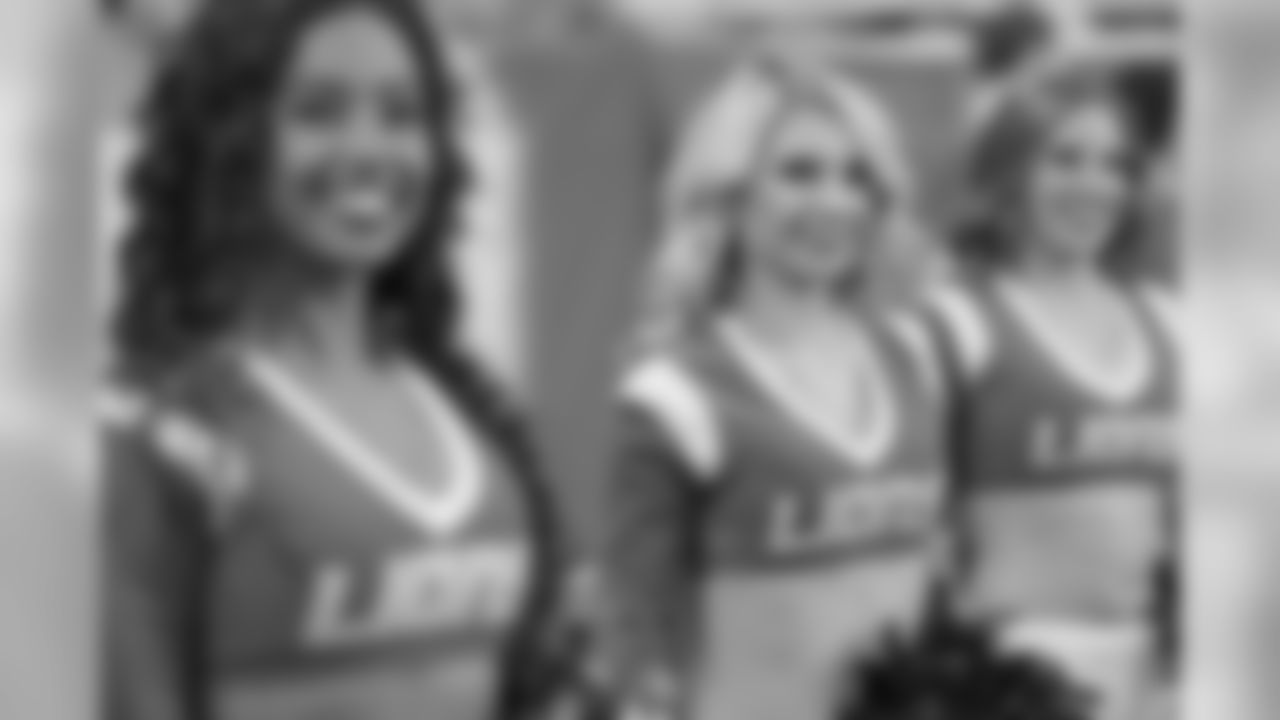 Detroit Lions cheerleaders perform during a NFL football game against the Minnesota Vikings on Sunday, Dec. 23, 2018 in Detroit. (Detroit Lions via AP).