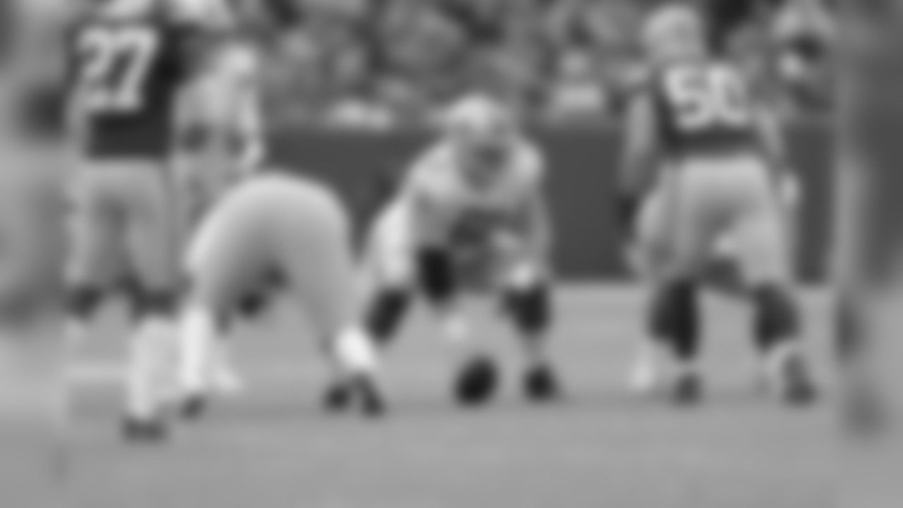 Detroit Lions center/guard Graham Glasgow (60) during a NFL football game against the Green Bay Packers on Sunday, Dec. 30, 2018 in Green Bay, Wisc. (Detroit Lions via AP).