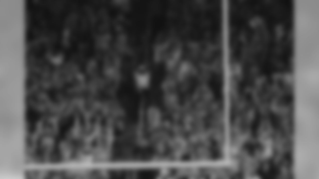 Detroit Lions fans celebrate a missed field goal during a NFL football game against the Green Bay Packers on Sunday, Oct. 7, 2018 in Detroit. (Detroit Lions via AP).
