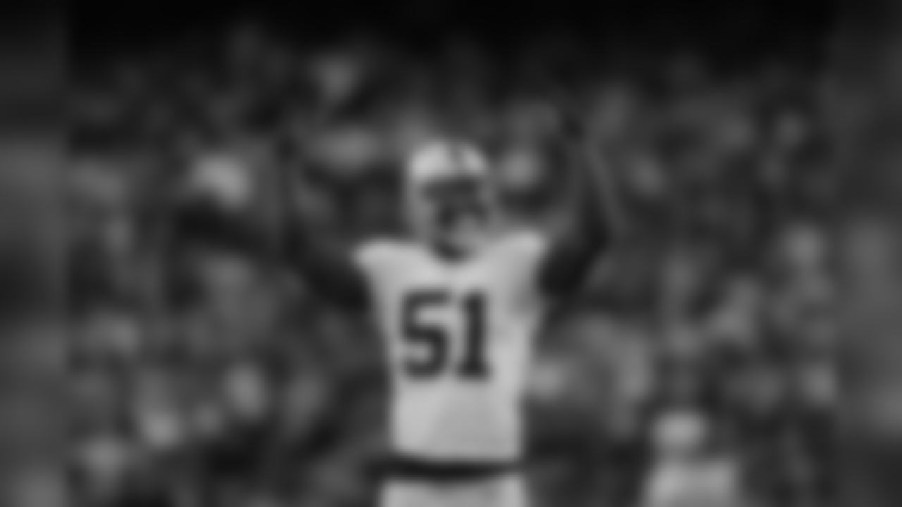 Oakland Raiders outside linebacker Bruce Irvin (51) celebrates during an NFL football game against the San Diego Chargers on Sunday, Dec. 18, 2016 in San Diego. Oakland won 19-16. (Aaron M. Sprecher via AP)