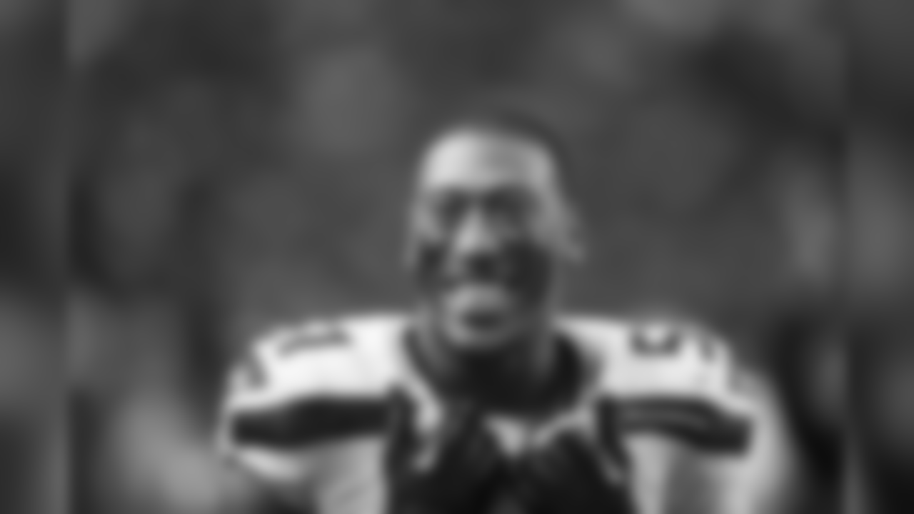 Seattle Seahawks defensive end Bruce Irvin (51) looks on during an NFL football game against the Atlanta Falcons on Sunday, November 10, 2013 in Atlanta. The Seahawks won 33-10. (AP Photo/Paul Abell)