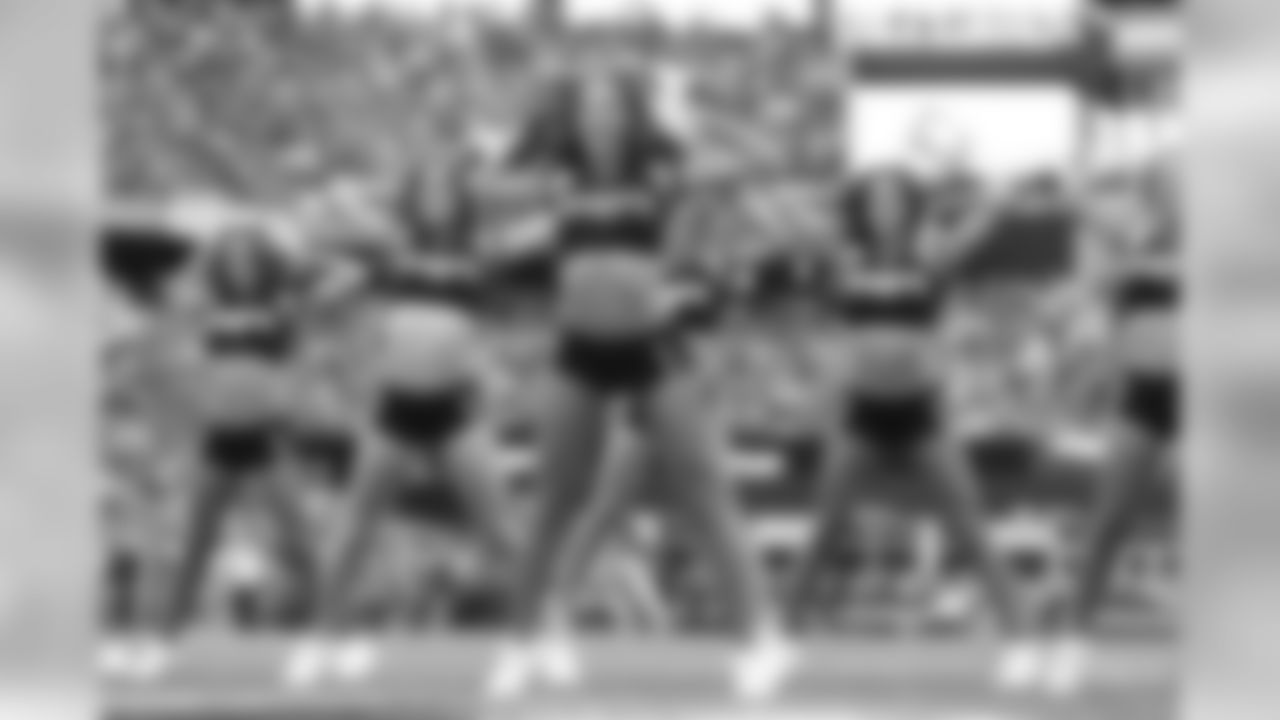 The Patriots cheerleaders perform during the home opener.