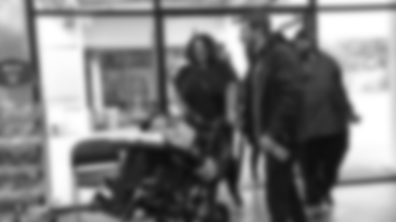 Marcus Gooch and his family from the Make-A-Wish Foundation visit the Oakland Raiders Practice Facility in Alameda, California to get a tour of the facility, watch the team practice, and meet the players, Saturday, December 1, 2018.