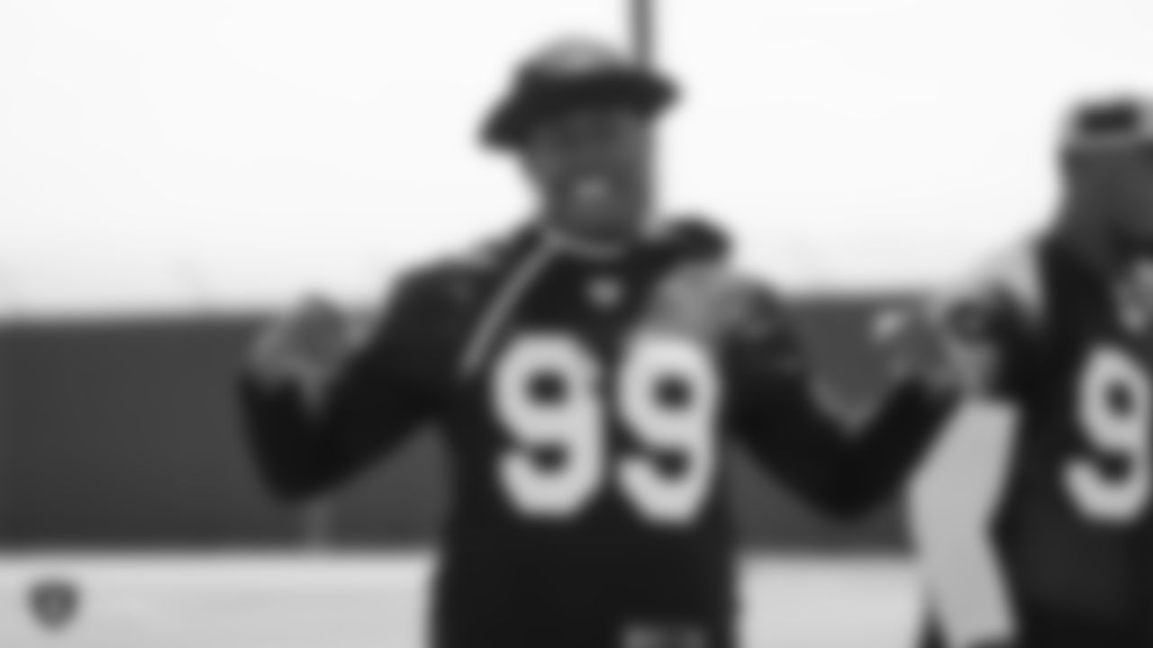 Raiders defensive end Arden Key (99) at an Organized Team Activity (OTA) at the Raiders Practice Facility in Alameda, Calif.