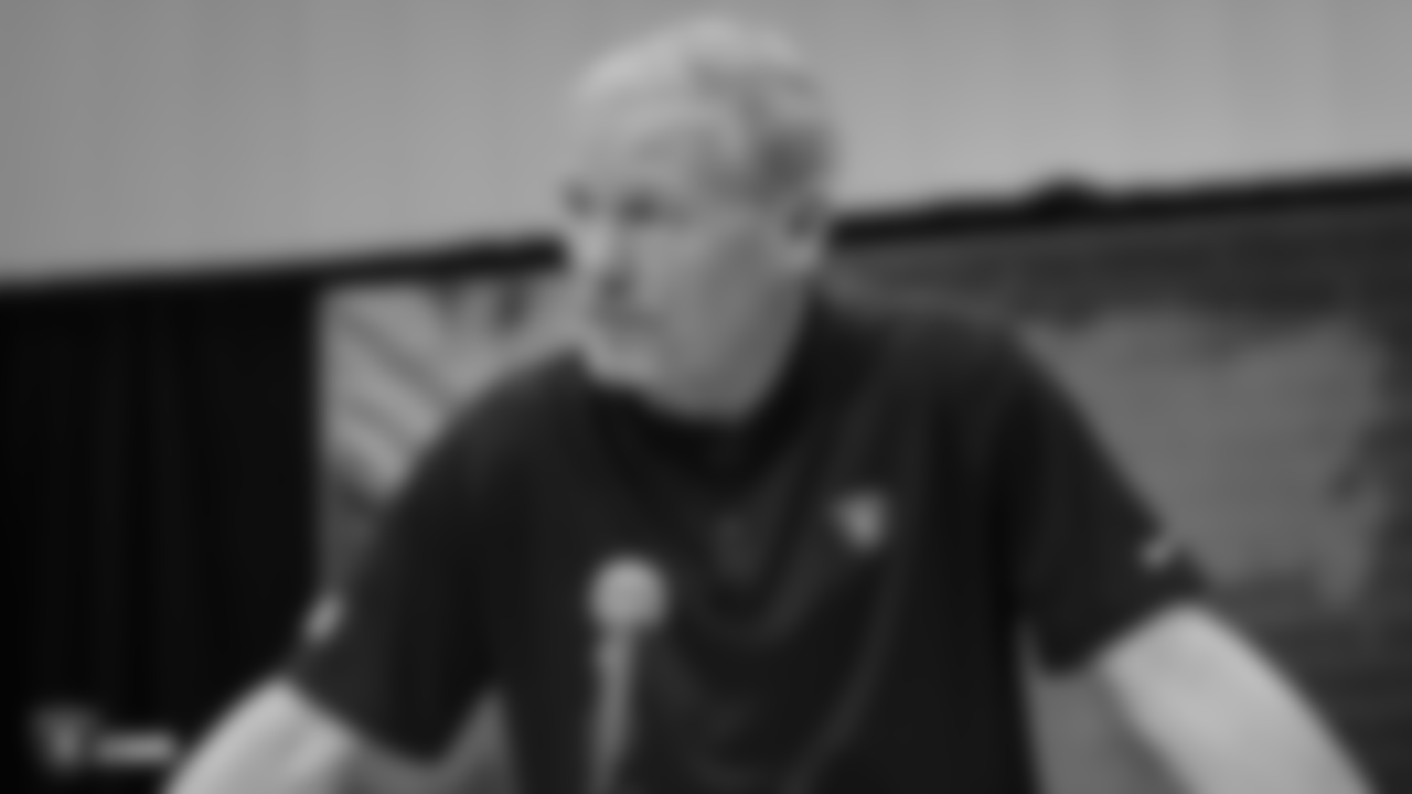 Oakland Raiders general manager Mike Mayock addresses the media at a press conference at the 2019 NFL Scouting Combine at Lucas Oil Stadium, Wednesday, February 27, 2019, in Indianapolis, Ind.