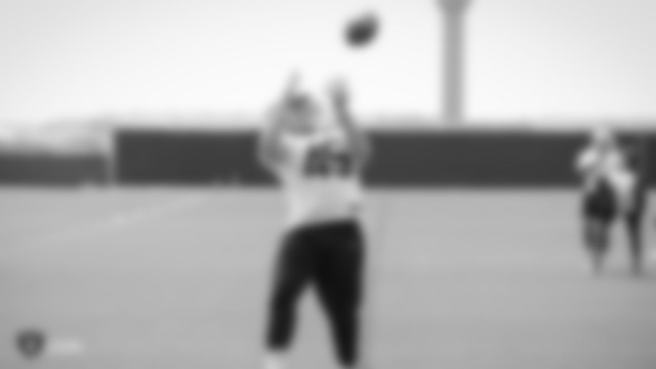 Raiders fullback Alec Ingold (45) at an Organized Team Activity (OTA) at the Raiders Practice Facility in Alameda, Calif.