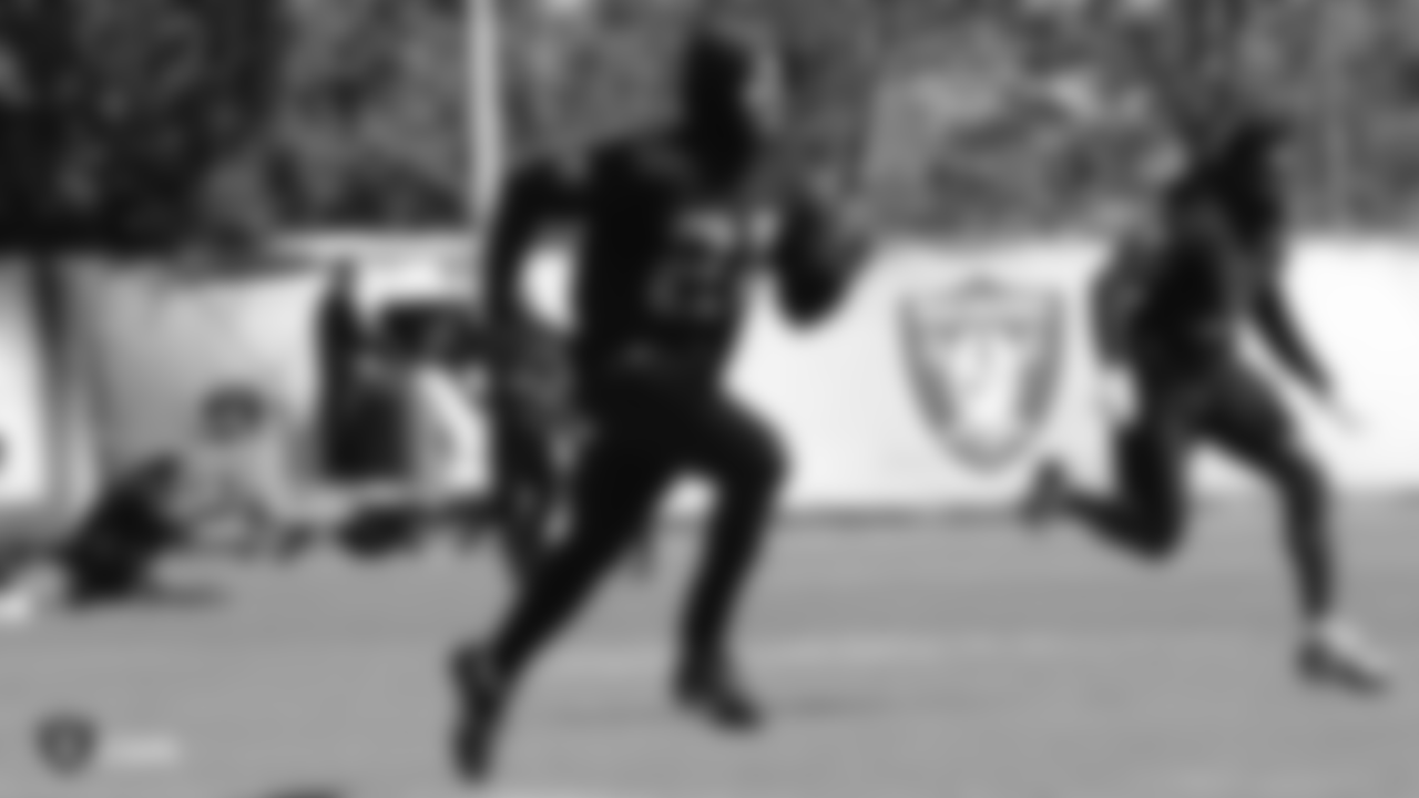 Raiders cornerback Gareon Conley hits the practice field in Alameda, Calif. for phase two of the offseason workouts.