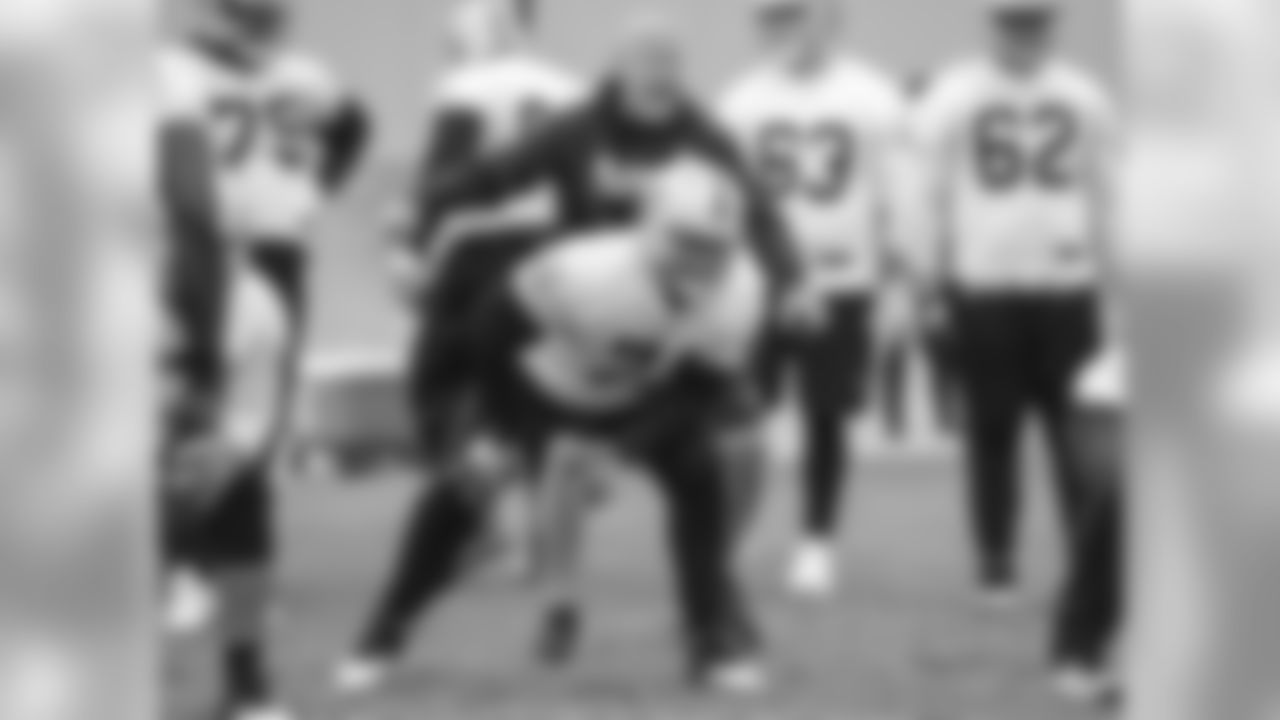 Oakland Raiders players at an Organized Team Activity (OTA) at the Oakland Raiders Practice Facility, Tuesday, May 22, 2018, in Alameda, California.