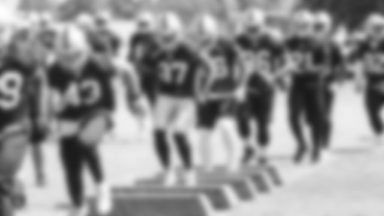 Oakland Raiders players at an Organized Team Activity (OTA) at the Oakland Raiders Practice Facility, Thursday, May 31, 2018, in Alameda, California.