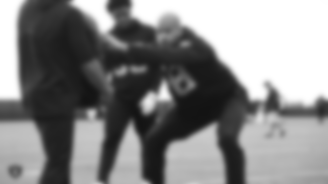 Raiders linebacker Kyle Wilber during an offseason workout at Raiders HQ on Monday, May 6, 2019.