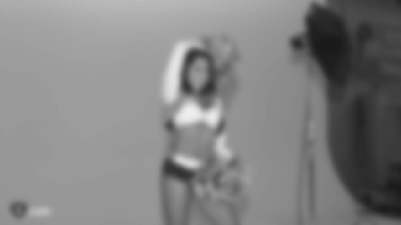 Raiderette Jenna during their media day shoots at Goal Line Productions, Sunday, July 1, 2018, in Pleasanton, California.