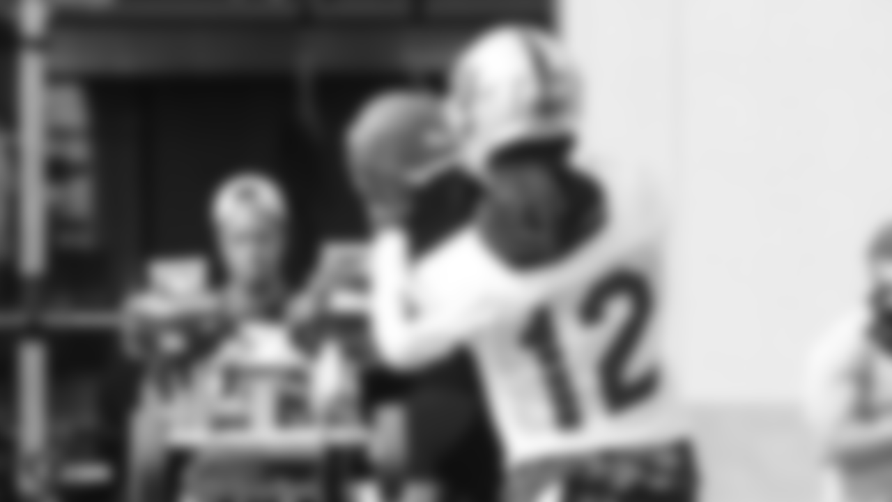 Oakland Raiders wide receiver Martavis Bryant (12) on the field for practice at The Oakland Raiders Practice Facility, Thursday, October 4, 2018, in Alameda, California.
