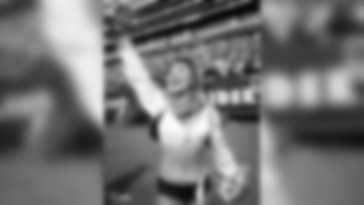 The Raiderettes on the sidelines at the Oakland Raiders game against the Cleveland Browns at Oakland-Alameda County Coliseum, Sunday, September 30, 2018, in Oakland, California. The Oakland Raiders won 45-42.