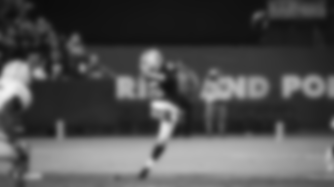 Oakland Raiders kicker Mike Nugent (6) during The Oakland Raiders preseason game against the Green Bay Packers at Oakland-Alameda County Coliseum, Friday, August 24, 2018, in Oakland, California. The Oakland Raiders won 13-6.