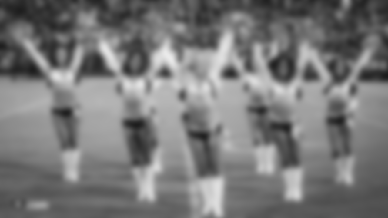 The Raiderettes perform at the Oakland Raiders game against the Los Angeles Rams at Oakland-Alameda County Coliseum, Monday, September 10, 2018, in Oakland, California. The Oakland Raiders lost 33-13.