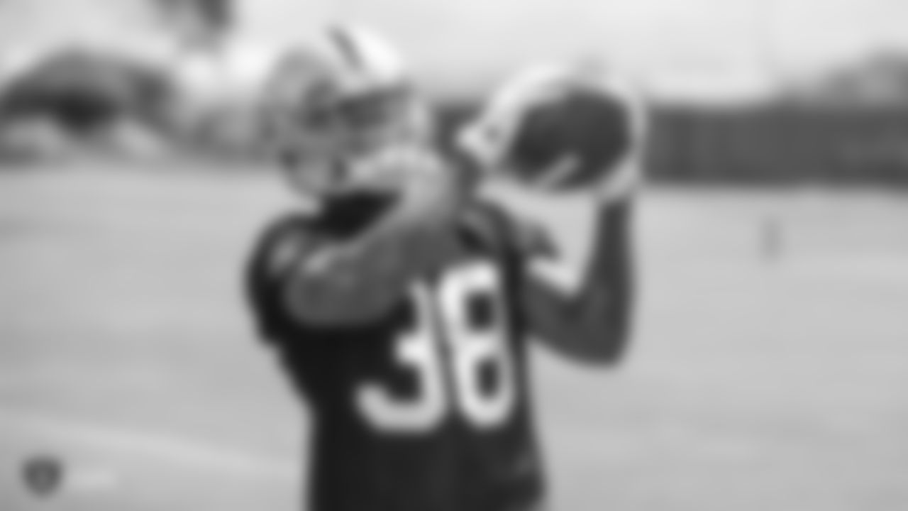 Raiders cornerback Keisean Nixon (38) at an Organized Team Activity (OTA) at the Raiders Practice Facility in Alameda, Calif.