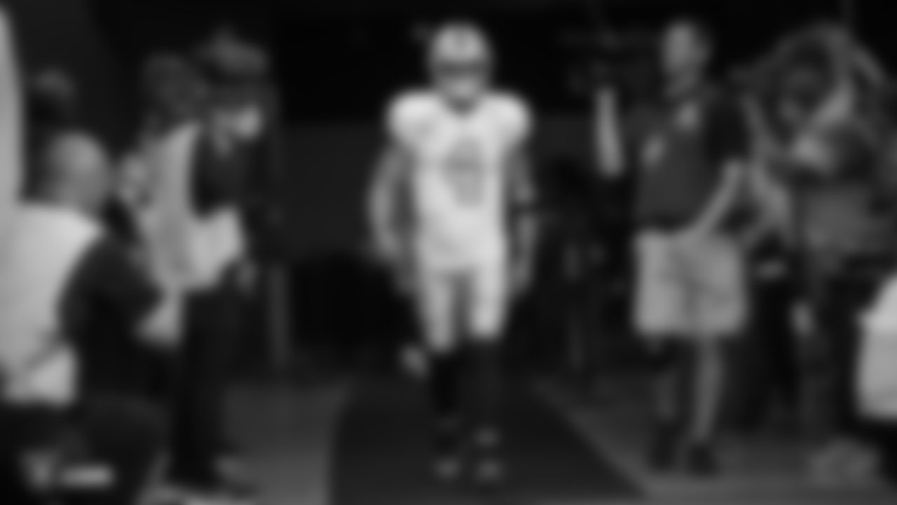 Oakland Raiders quarterback Derek Carr (4) before The Oakland Raiders regular season game against the San Francisco 49ers at Levi's Stadium, Thursday, November 1, 2018, in Santa Clara, California. The Oakland Raiders lost 34-3.