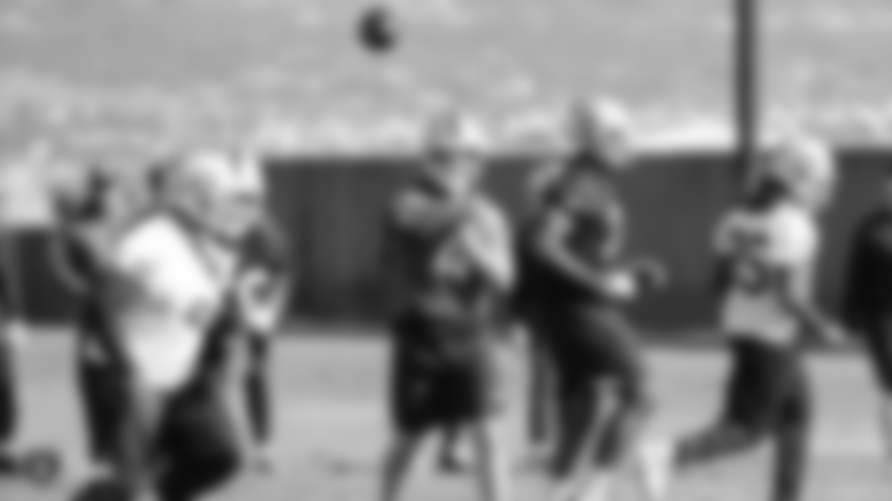 Oakland Raiders quarterback Derek Carr (4) on the field for practice at the Oakland Raiders Practice Facility, Friday, November 30, 2018, in Alameda, California.