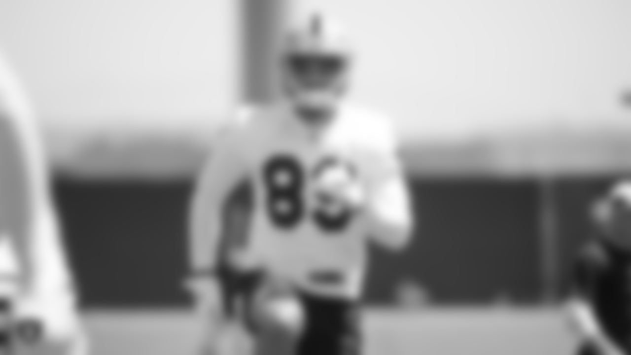 Raiders wide receiver Keelan Doss (89) at day one of 2019 Rookie Minicamp at the Raiders Practice Facility in Alameda, Calif.