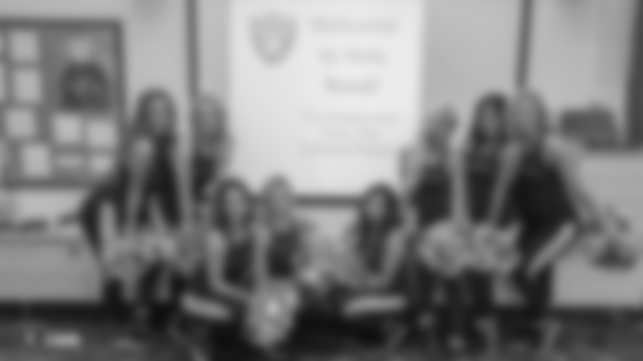 The Raiderettes visit the Holy Rood Primary School in Watford.
