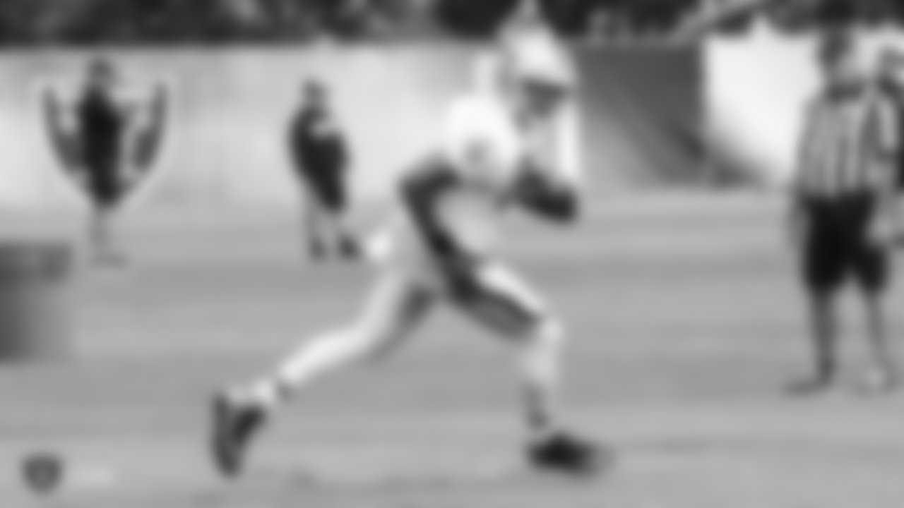 Oakland Raiders tight end Pharaoh Brown (81) at an Organized Team Activity (OTA) at the Oakland Raiders Practice Facility, Wednesday, June 6, 2018, in Alameda, California.