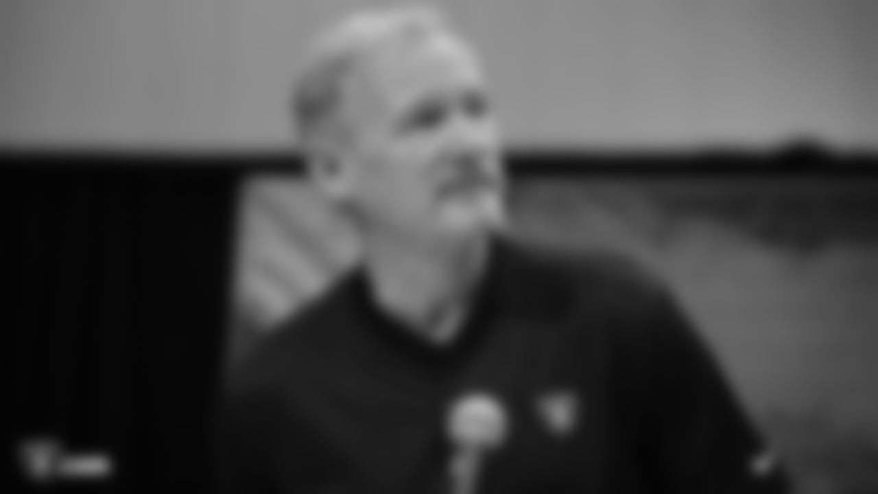Oakland Raiders general manager Mike Mayock addresses the media at a press conference at the 2019 NFL Scouting Combine at Lucas Oil Stadium, Wednesday, February 27, 2019, in Indianapolis, Ind.