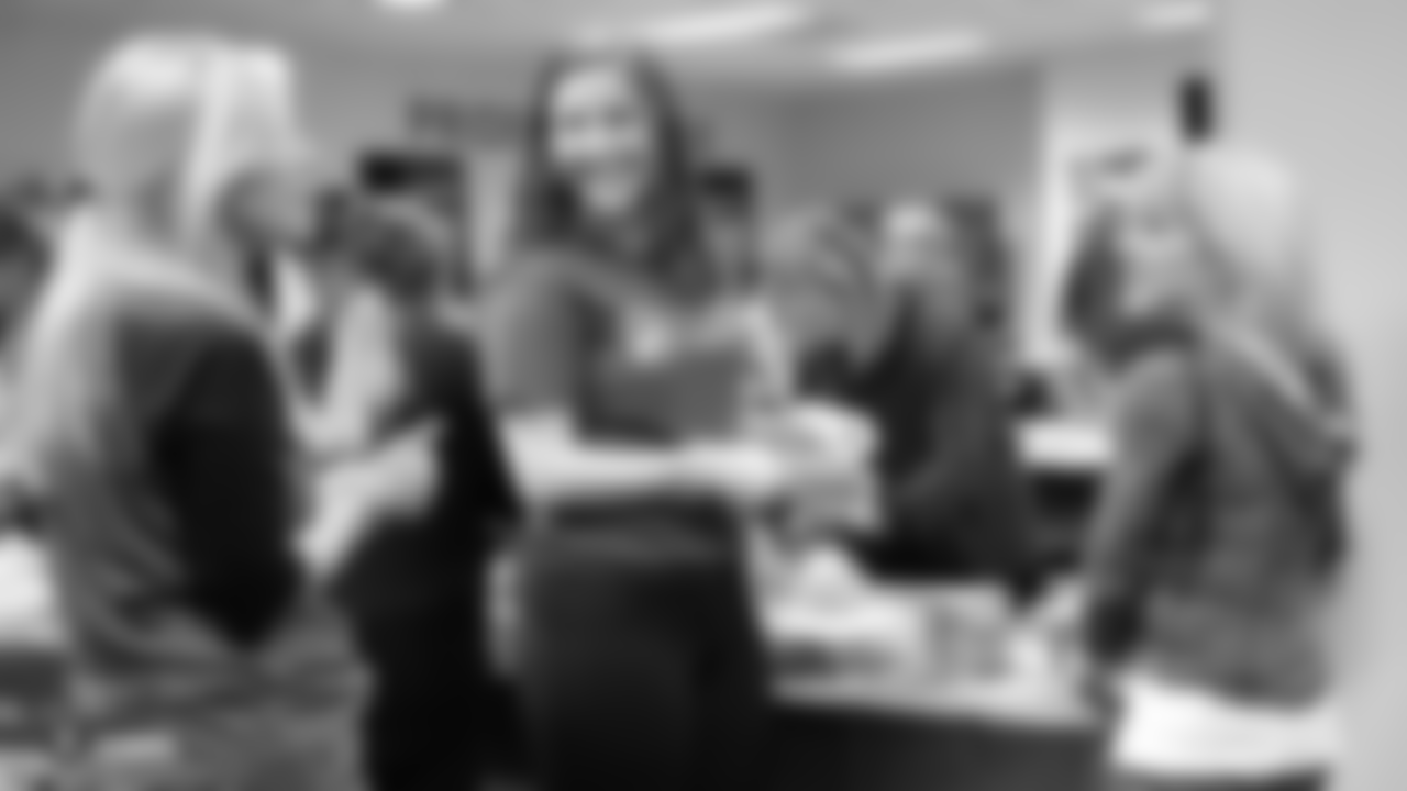 The Raiders Women's Association teamed up with Pledge to Humanity by making and packaging sandwiches and toiletry packs for the underserved in the Oakland community at the Oakland Raiders Practice Facility, Saturday, November 24, 2018, in Alameda, California.