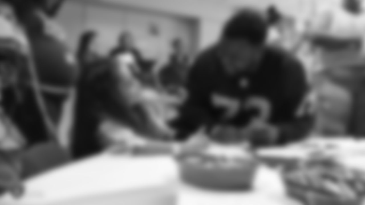 The Oakland Raiders, represented by long snapper Andrew DePaola, defensive tackle Justin Ellis, defensive tackle Maurice Hurst, guard Gabe Jackson, linebacker Marquel Lee, fullback Keith Smith, linebacker Tahir Whitehead, and linebacker Kyle Wilber, travel to UCSF Benioff Children’s Hospital in Oakland to visit and interact with young patients and their families, sign autographs and take photos, Tuesday, November 13, 2018, in Oakland, California.