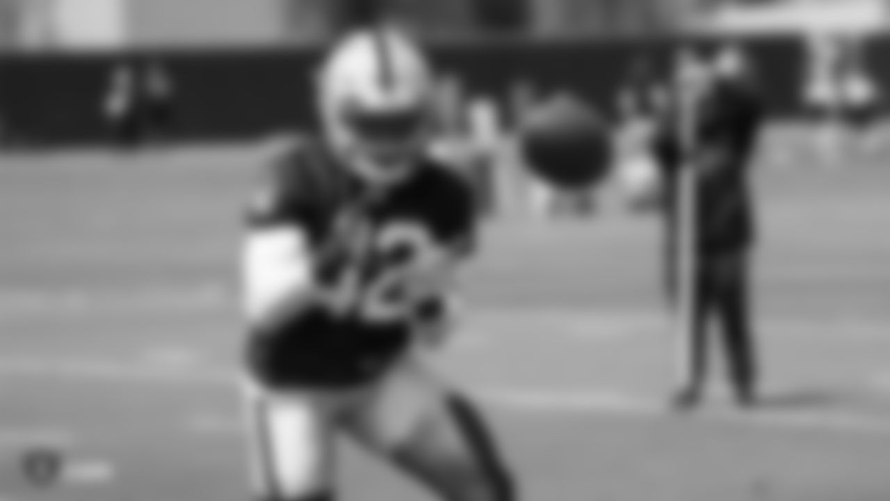 Raiders safety Karl Joseph (42) at an Organized Team Activity (OTA) at the Raiders Practice Facility in Alameda, Calif.