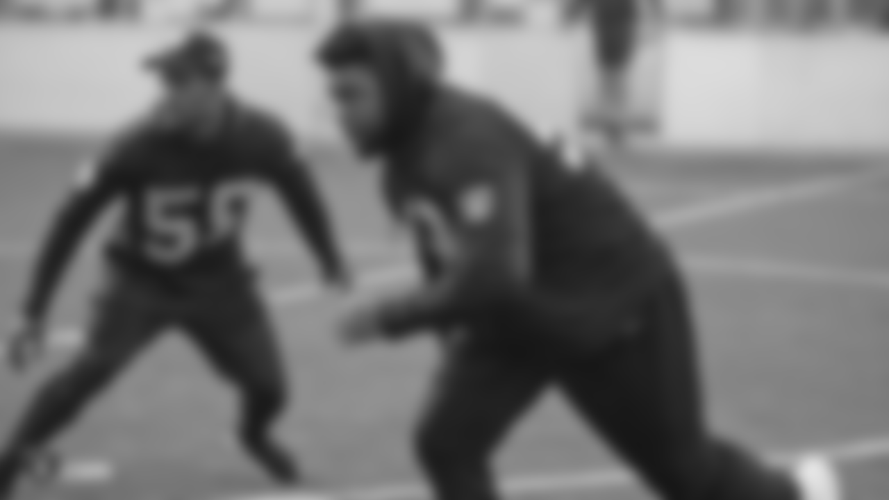 Oakland Raiders defensive end Jacquies Smith (93) on the field for a walk through at Bladium Sports & Fitness, Thursday, November 15, 2018, in Alameda, California.