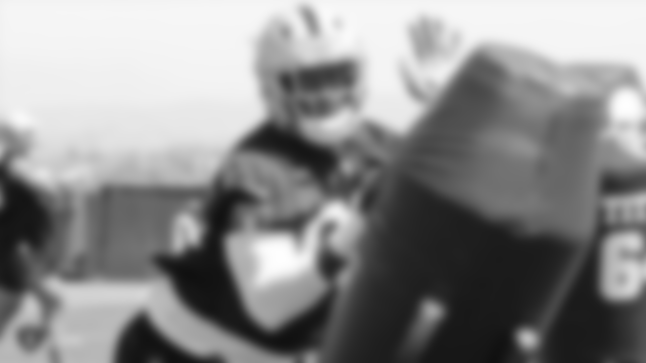 Raiders defensive end Clelin Ferrell (96) at day one of 2019 Rookie Minicamp at the Raiders Practice Facility in Alameda, Calif.