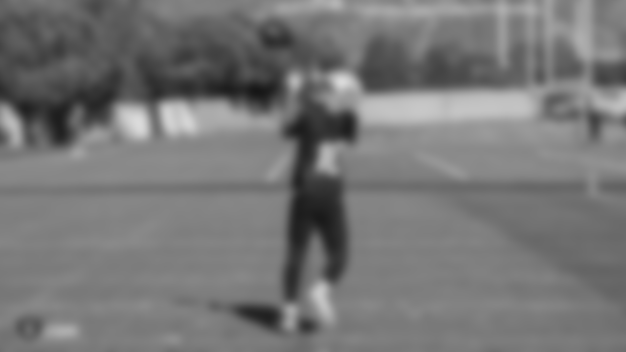 Oakland Raiders wide receiver Seth Roberts (10) on the field for practice at the Oakland Raiders Practice Facility, Thursday, December 6, 2018, in Alameda, California.