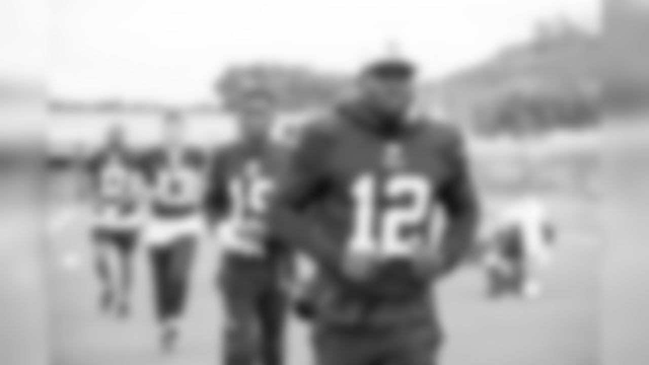 Wide receiver (12) Brandin Cooks of the Los Angeles Rams works out on Day 1 of Phase II of the offseason workouts, Monday, April 29, 2019, in Thousand Oaks, CA. (Jeff Lewis/Rams)