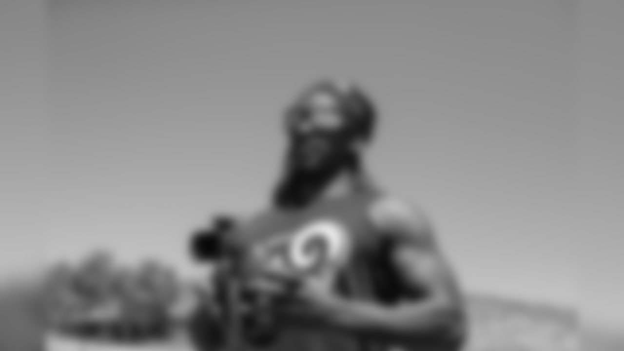 Cornerback (23) Nickell Robey-Coleman of the Los Angeles Rams works out on day 5 of Phase I of the offseason program workouts, Monday, April 22, 2019, in Thousand Oaks, CA. (Jeff Lewis/Rams)