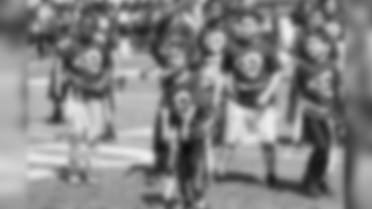 In partnership with the American Heart Association, the Los Angeles Rams host their 4th annual PLAY 60 Field Day for more than 1,000 youth from 23 different schools across the Los Angeles region. Los Angeles Rams Cheerleaders and Rampage join the events with special guests. Friday, May 03, 2019, Agoura Hills, CA. (Will Navarro/Rams)