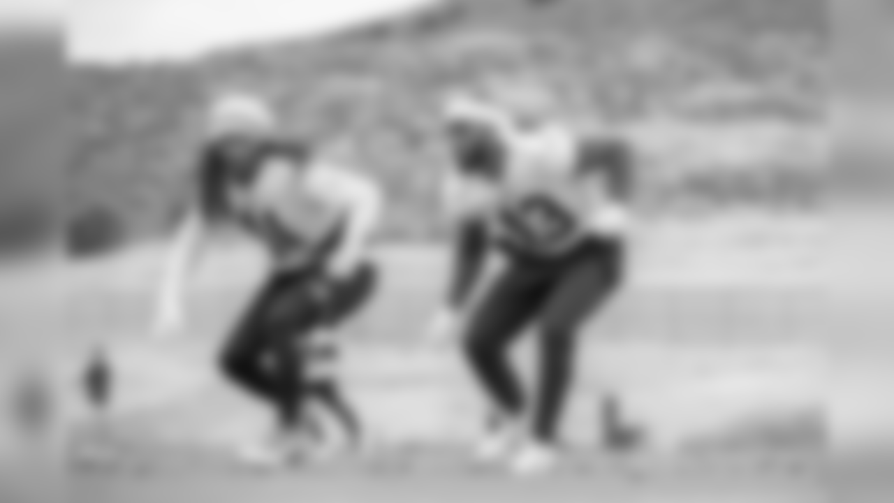 Safeties (43) John Johnson III and (41) Marqui Christian of the Los Angeles Rams practice on day 5 of Phase II of the offseason program workouts, Monday, May 6, 2019, in Thousand Oaks, CA. (Jeff Lewis/Rams)