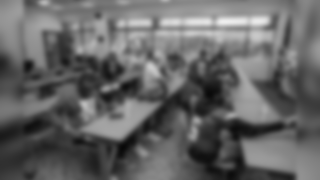 Players and staff of the Los Angeles Rams attend a leadership session held with aims of breaking socioeconomic barriers between two high schools with varying demographics with RISE (Ross Initiative in Sports for Equality) on September 17th, 2018 at Oaks Christian School in Westlake Village, Calif (Rams/Hiro Ueno)
