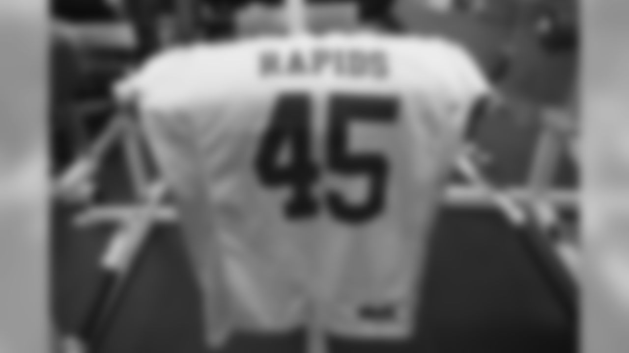 Vince Biegel's high school uniform from the Lincoln High School Rapids.