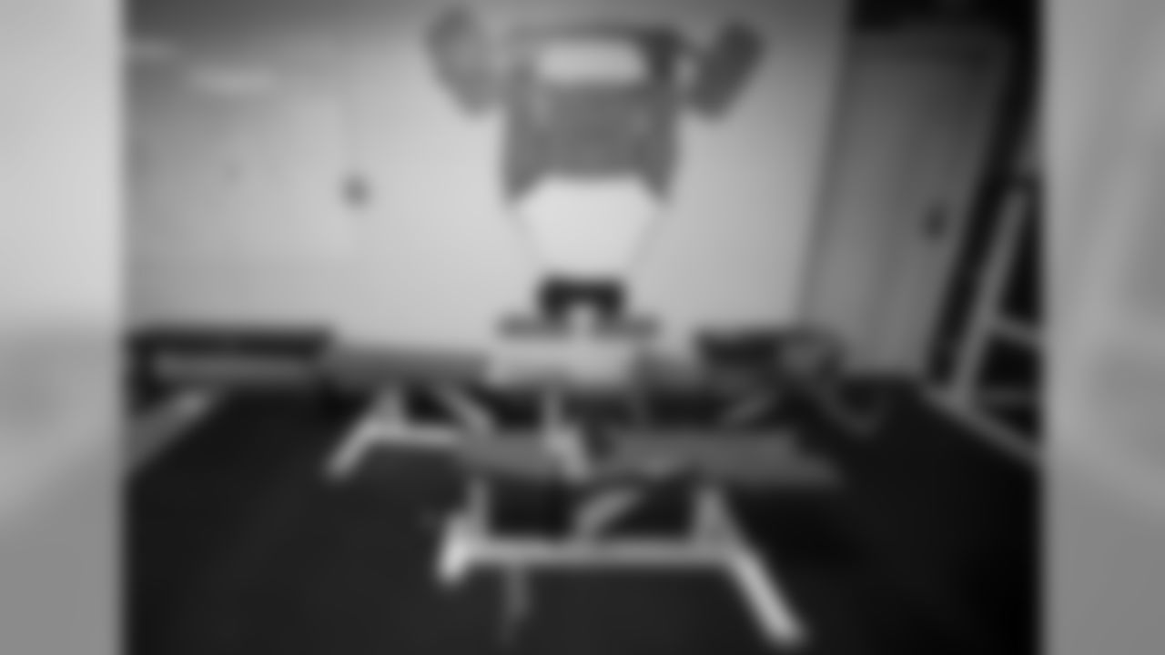 Saints linebacker Demario Davis lifted weights in this locker room at Brandon Middle School in Brandon, Mississippi before the new weight room at the new high school weight room was finished. The weight room at the high school has since been repurposed.
Demario played his high school football games at Brandon Middle school's field.
Photographed Thursday, December 13, 2018.