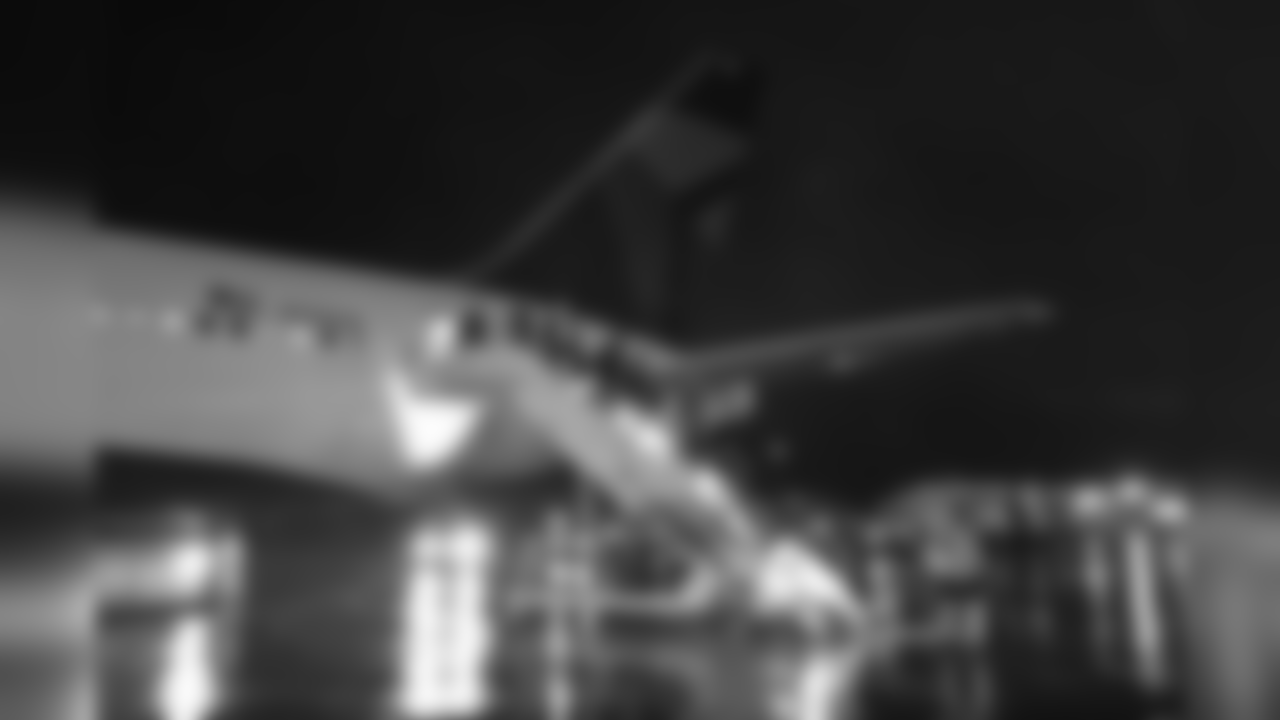The Seahawks landed in Jacksonville after midnight, and found wet and cold conditions upon deplaning.