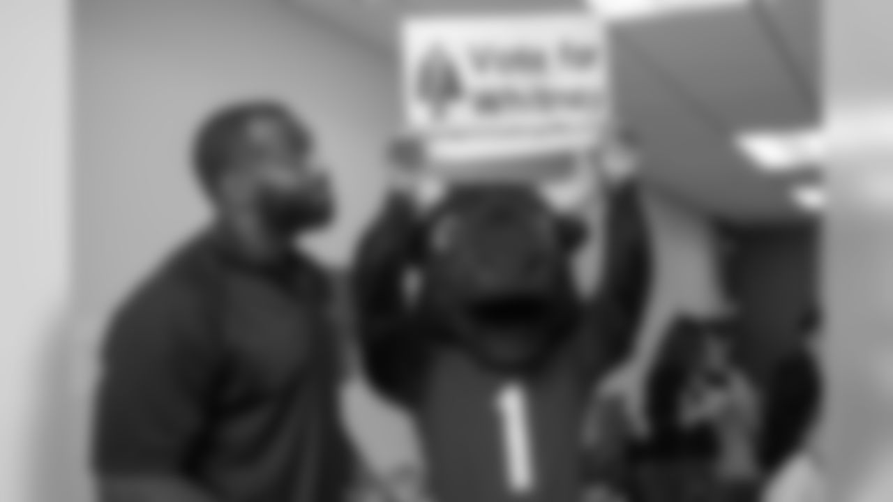 An image from the Dec. 19, 2018 community development event featuring Whitney Mercilus at Easter Seals.