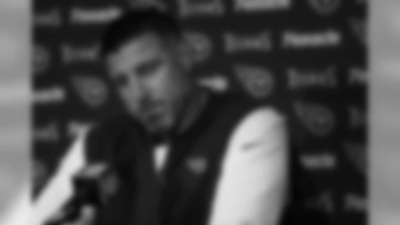 Tennessee Titans head coach Mike Vrabel speaks during a news conference following an NFL football game against the Indianapolis Colts, Sunday, Nov. 18, 2018, in Indianapolis. Indianapolis won 38-10. (AP Photo/Jeff Roberson)