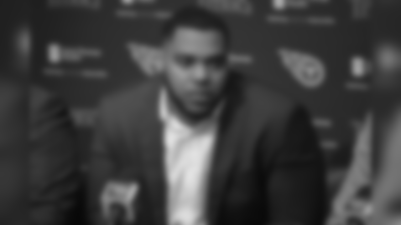 Tennesee Titans defensive tackle Jeffery Simmons speaks about his future after being selected in the first round of the NFL football draft, Friday, April 26, 2019, in Nashville, Tenn. (AP Photo/Mike Stewart)