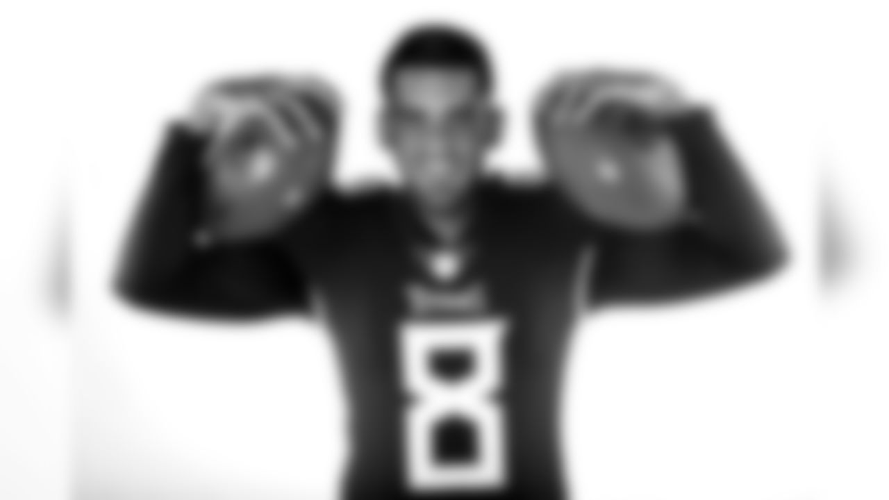 Tennessee Titans quarterback Marcus Mariota poses June 11, 2018, in Nashville, Tenn. (AP Photo/Mark Humphrey)
