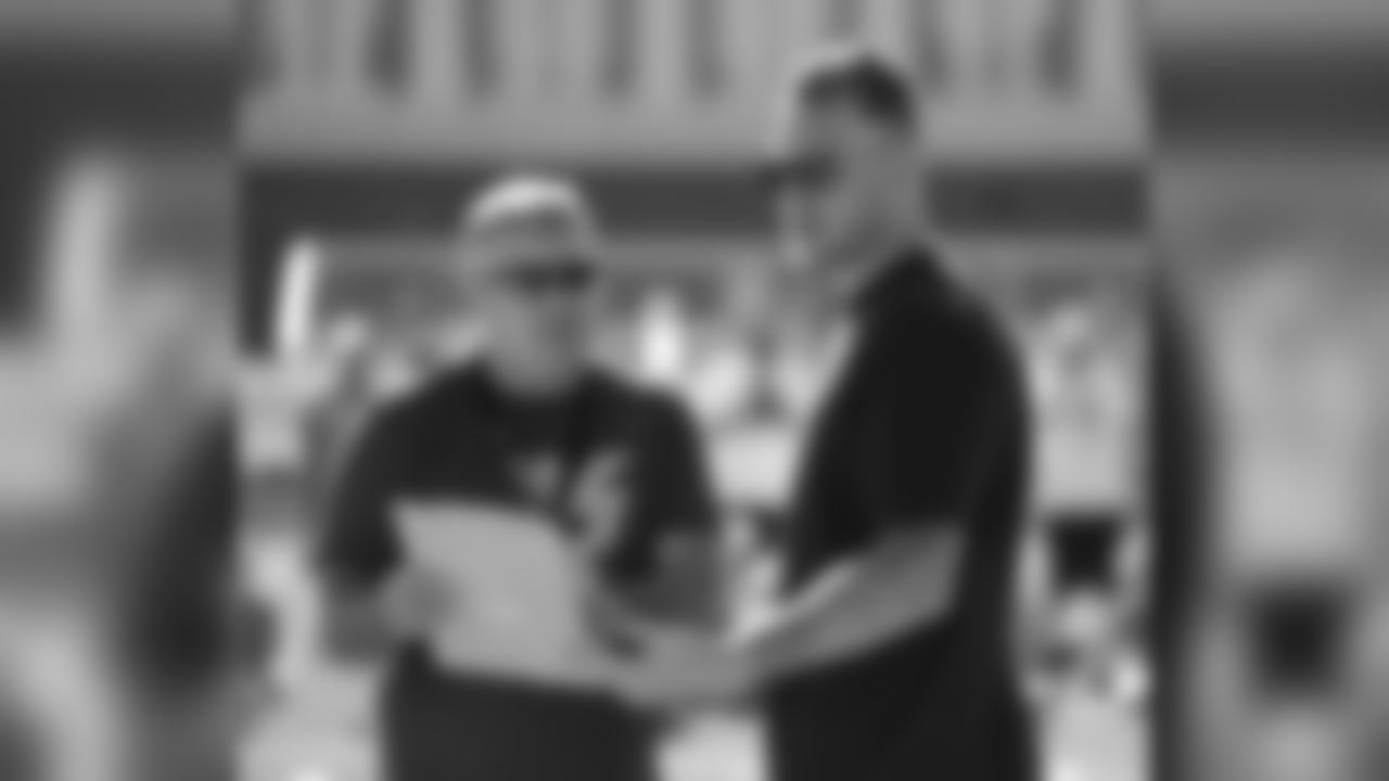 An image from July 18, 2018 of the Kyle Rudolph Pro Camp held at Providence Academy in Plymouth, MN.