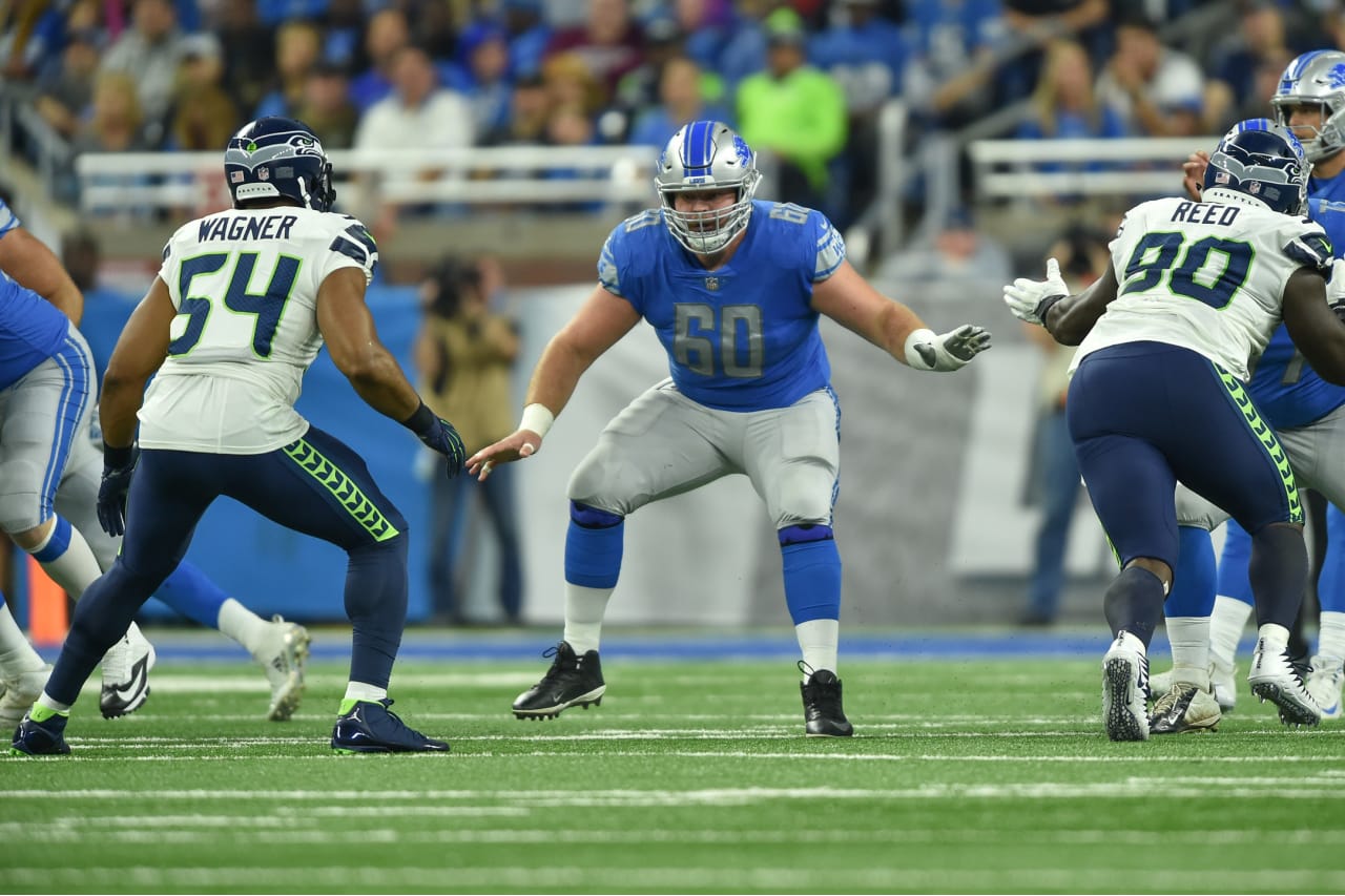 during a NFL football game against the Seattle Seahawks on Sunday, Oct. 28, 2018 in Detroit. (Detroit Lions via AP).
