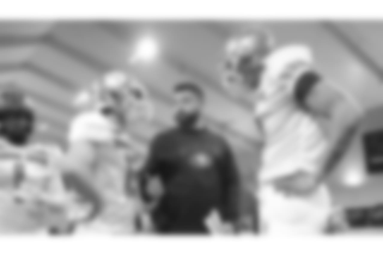 WR Deebo Samuel, WR Hunter Renfrow, Offensive Assistant T.C. McCartney and QB Tyree Jackson