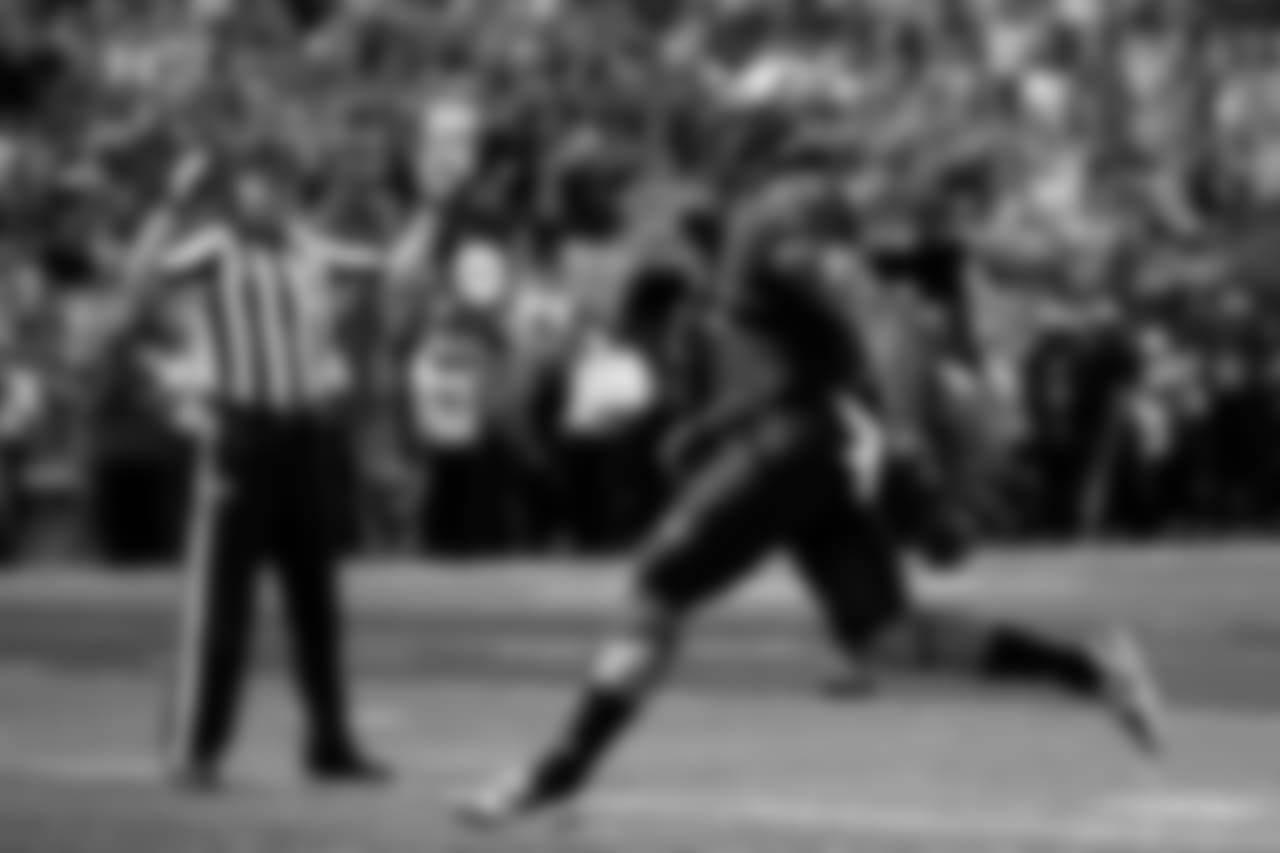 Moore is a thick, muscled-up wideout with outstanding toughness, burst and savvy. He lines up both outside and in the slot for the Terrapins. He powers through press coverage and understands how to set up defenders before snapping off his route. He collects a lot of quick hitters in this offense, but he flashes the ability to work down the seam as well as over the top. He tracks the ball naturally. He can adjust and finish on poor throws. He's at his best after the catch. Moore routinely breaks tackles, makes defenders miss or runs away from them. His competitiveness is off the charts. I won't be surprised if Moore ends up being the best receiver in this draft class.