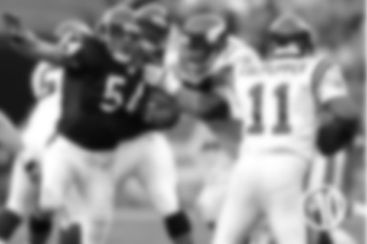 Urlacher recorded 12 tackles, two tackles-for-loss, one interception and 1.5 sacks in a 24-14 win over the Vikings Dec. 5, 2004 at Soldier Field.