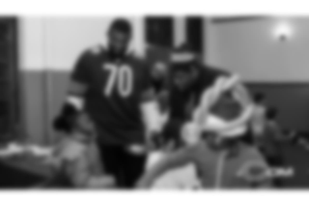 The Chicago Bears host their annual Holiday Giving Initiative, Monday, December 17, 2018, in Chicago, Illinois.